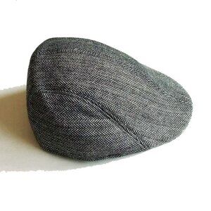 NWOT Ferraricci Herringbone Newsboy Cap OS Black White  50OFF3